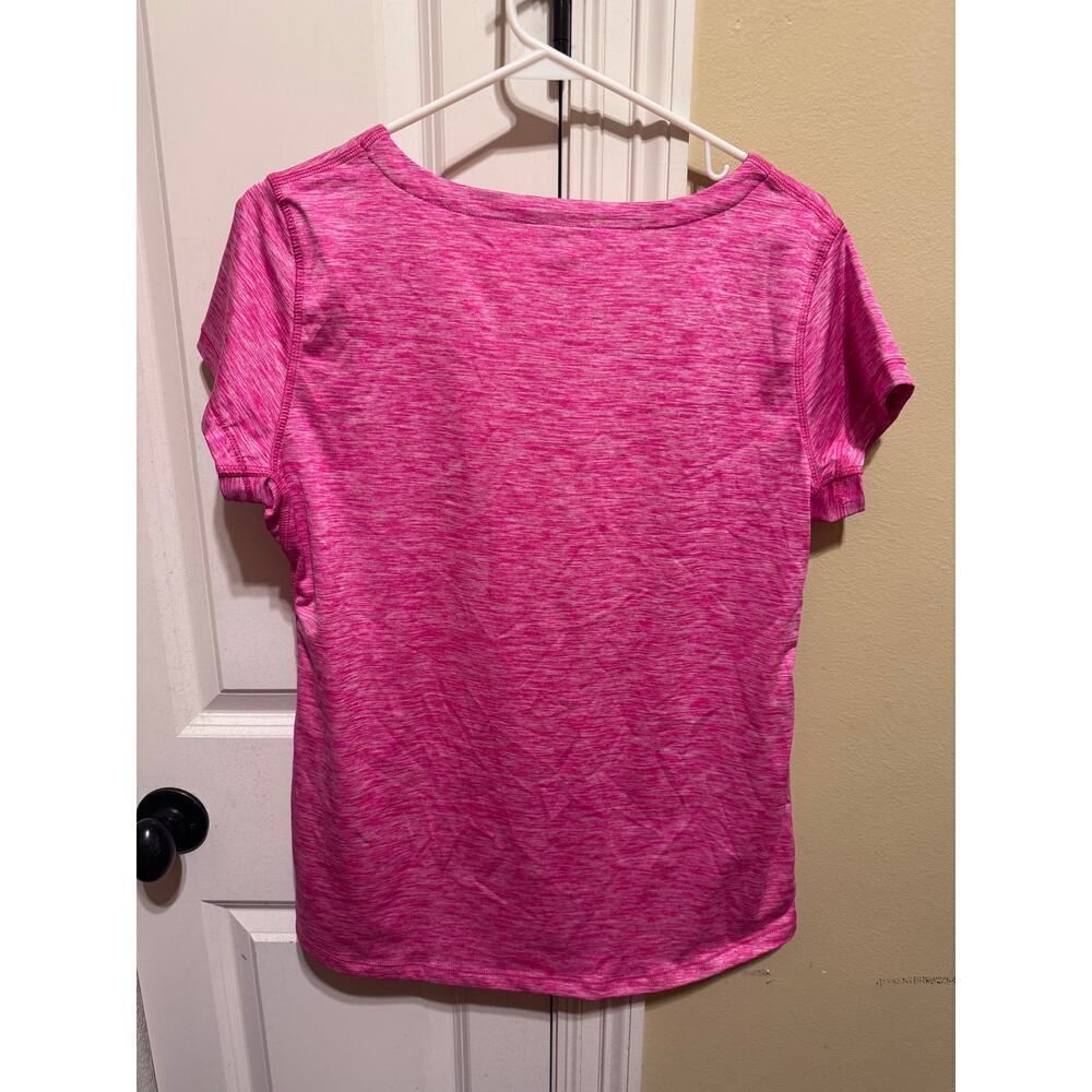Umbro Women's Pink V-Neck Short Sleeve Performance Athletic Top Shirt Workout  L - Picture 5 of 8